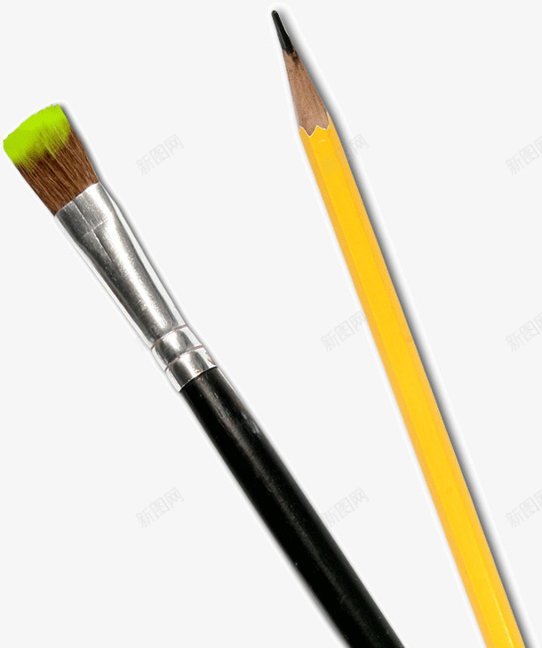 绘画工具铅笔毛笔png免抠素材_新图网 https://ixintu.com 工具 毛笔 绘画 铅笔