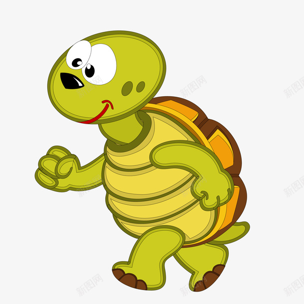 卡通可爱的乌龟矢量图ai免抠素材_新图网 https://ixintu.com 乌龟 动物设计 卡通 可爱 矢量图 绿色 走路 跑步的乌龟