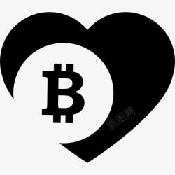 爱钱得人比特币的爱心图标高清图片