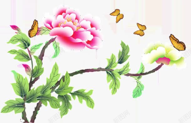 彩绘花朵蝴蝶png免抠素材_新图网 https://ixintu.com 彩绘 花朵 蝴蝶