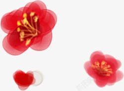 红色梅花中国风海报素材