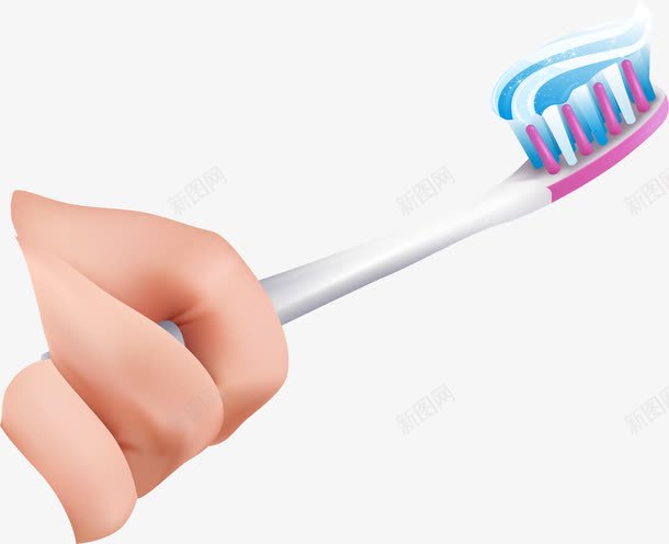 手绘手拿牙刷png免抠素材_新图网 https://ixintu.com 健康 手拿牙刷 手绘