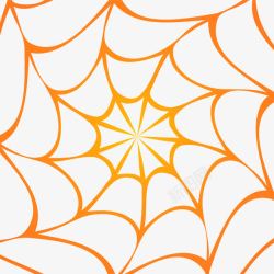 橙色简约蜘蛛网素材