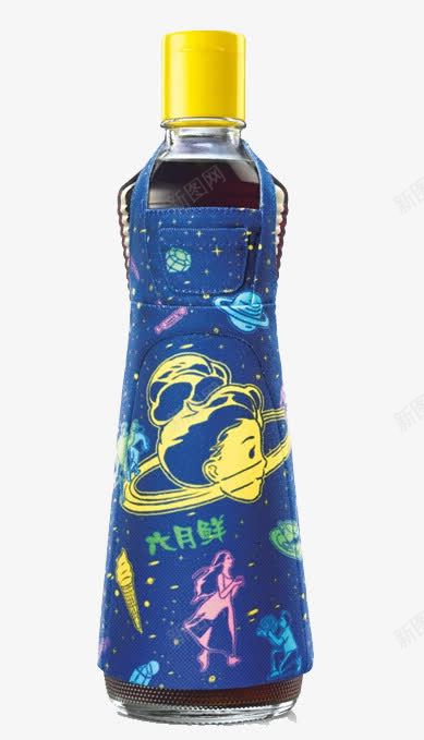 戴上围裙的一瓶油png免抠素材_新图网 https://ixintu.com 一瓶油 创意 围裙 蓝色