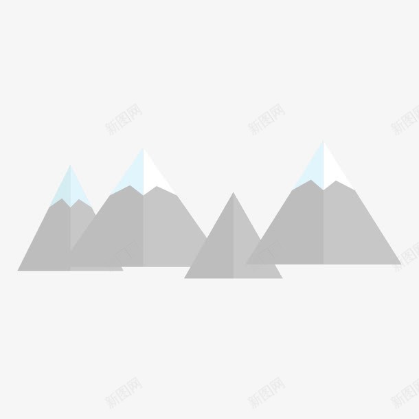 扁平化大山png免抠素材_新图网 https://ixintu.com 大山 山峰 扁平化 素材