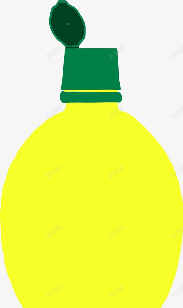 黄色瓶子png免抠素材_新图网 https://ixintu.com 图案设计 水瓶 瓶子 黄色