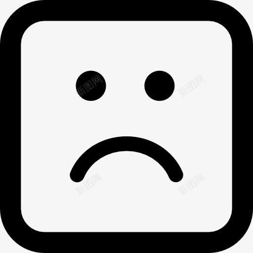 悲伤的脸在圆形广场图标png_新图网 https://ixintu.com 伤心 圆形脸 平方 接口 表情 表情符号的方 面孔