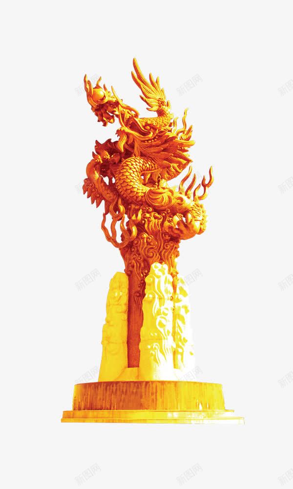 金龙柱雕像png免抠素材_新图网 https://ixintu.com 金龙 雕像 龙 龙柱雕像