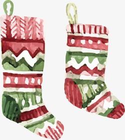 水彩可爱圣诞节圣诞袜素材