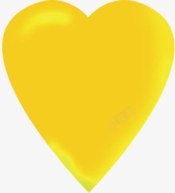 黄色立体心形七夕素材