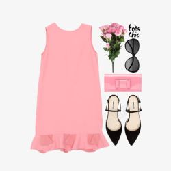 帅气连衣裙穿搭粉色连衣裙高清图片