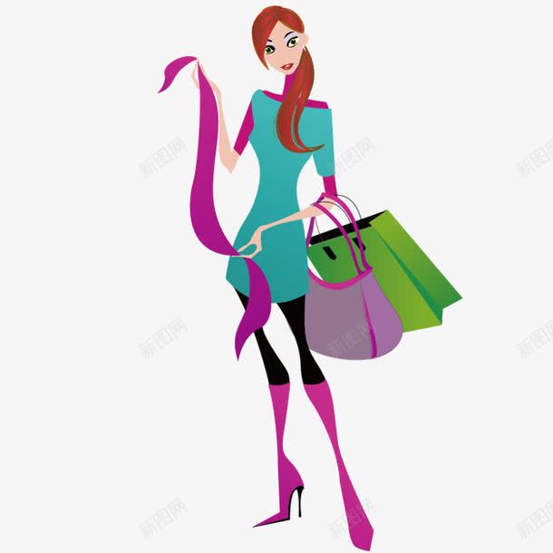 购物的人png免抠素材_新图网 https://ixintu.com 人物 女人 矢量装饰 装饰 装饰画 购物