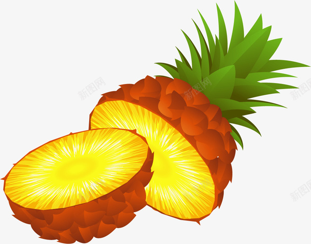 切开的菠萝png免抠素材_新图网 https://ixintu.com 免抠PNG 凤梨 卡通水果 水果 菠萝