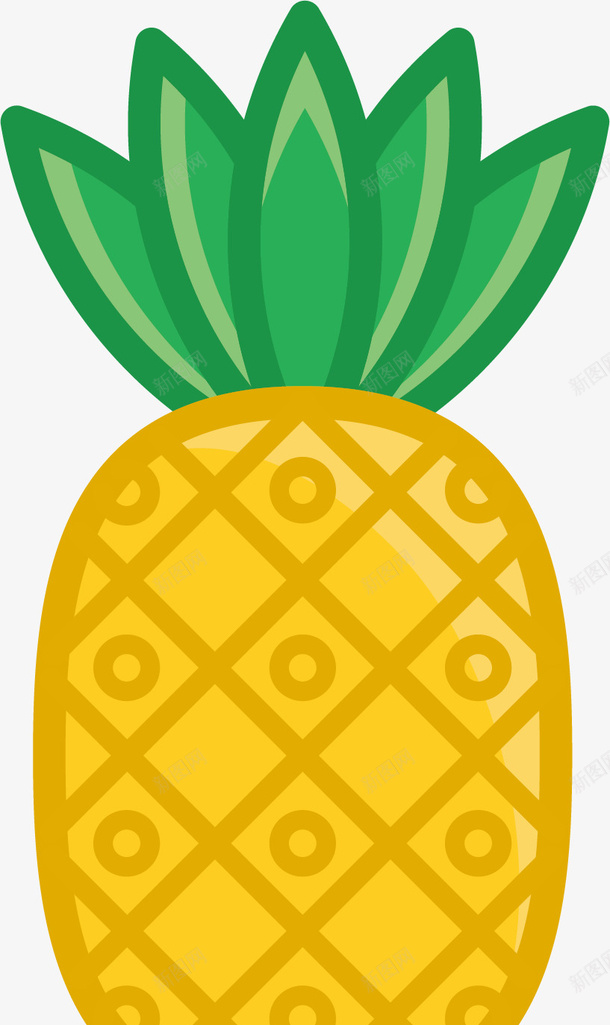 水果大菠萝矢量图ai免抠素材_新图网 https://ixintu.com 大菠萝 好吃可口 水果 绿叶 食品 黄色 矢量图