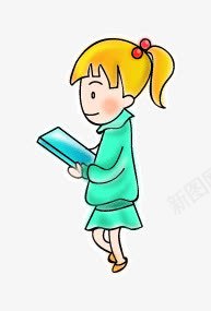 可爱儿童abcpng免抠素材_新图网 https://ixintu.com 儿童幼儿 可爱儿童 女孩 矢量人物 读书