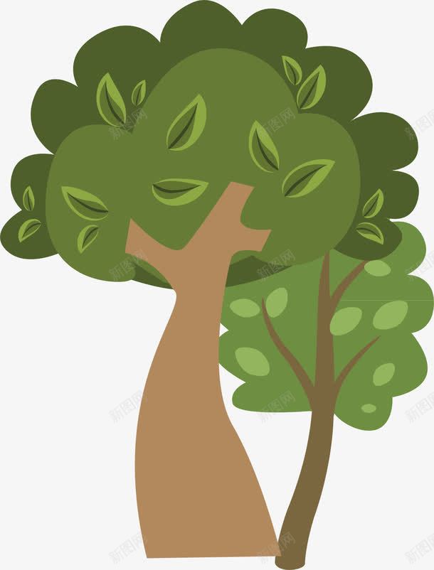 绿色树木png免抠素材_新图网 https://ixintu.com 卡通 小树 植物 矢量绿树