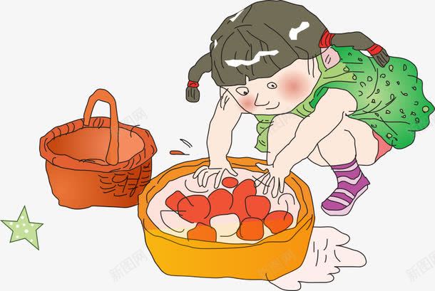 枣png免抠素材_新图网 https://ixintu.com 卡通红枣 女孩 枣 枣子 洗枣 红枣 食物