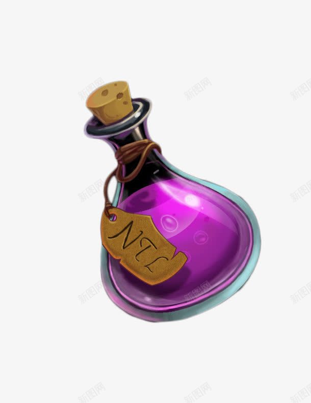 紫色许愿瓶png免抠素材_新图网 https://ixintu.com 手绘 梦幻 紫色 许愿瓶