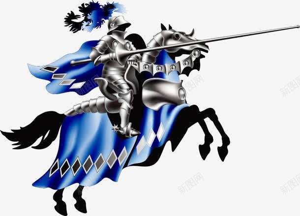 骑马的骑士png免抠素材_新图网 https://ixintu.com 卡通骑士 矢量骑士 马匹上的骑士 骑马的骑士