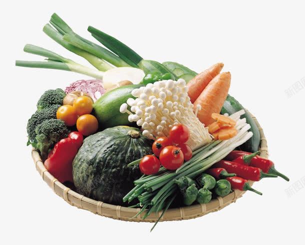 一簸箕绿色蔬菜png免抠素材_新图网 https://ixintu.com png素材 产品实物 时令蔬菜 绿色食品 金针菇 食物