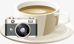 相机与咖啡片矢量图素材