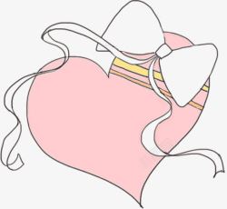 粉色心形卡通七夕素材
