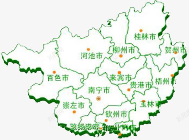 广西地图png免抠素材_新图网 https://ixintu.com 中国省份地图 地图 广西 广西地图 素材