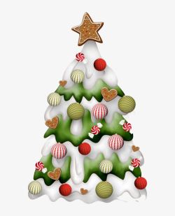 圣诞球串圣诞树装饰高清图片