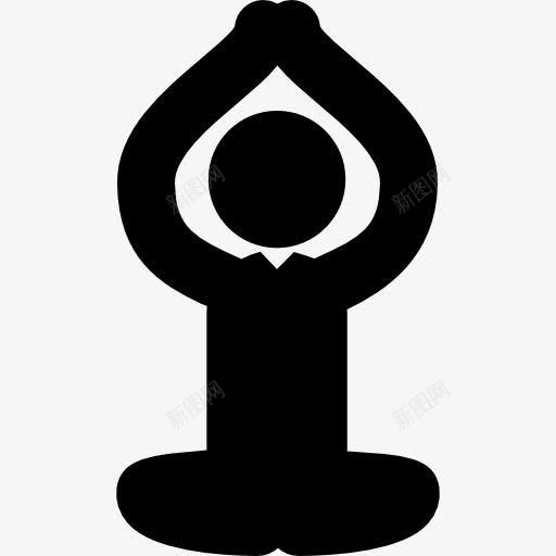 男子瑜伽的姿势坐在上升的手臂在头图标png_新图网 https://ixintu.com humanpictos 上升的手臂 人 体育人 冥想 坐着 姿势 瑜伽