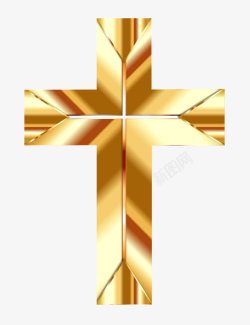 立体金色十字架素材