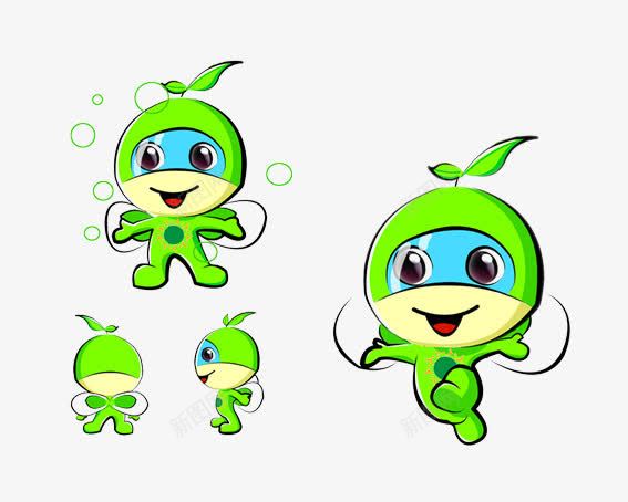 绿色的小青蛙png免抠素材_新图网 https://ixintu.com 卡通动物 卡通青蛙 站着的小青蛙 米色 绿色 蓝色 青蛙