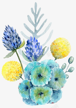 彩色手绘的花朵植物素材
