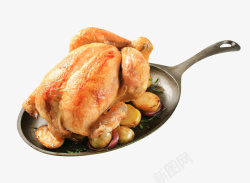地锅鸡美味烤鸡高清图片