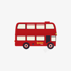美丽红色双层公交车素材
