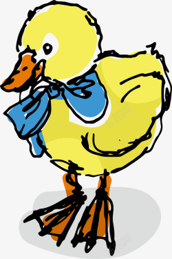 金色小鸭手绘金色小鸭矢量图高清图片