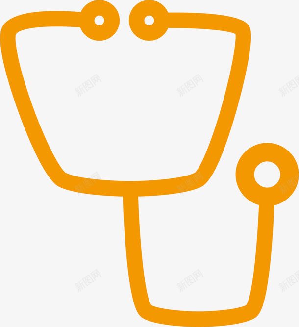 黄色听诊器图标png_新图网 https://ixintu.com 医药 听诊器 生物医药