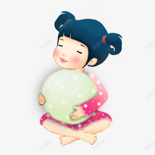 抱着珍珠的小女孩png免抠素材_新图网 https://ixintu.com PNG图形 PNG装饰 卡通 小女孩 珍珠 装饰