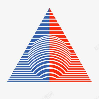蓝红三角形图标图标