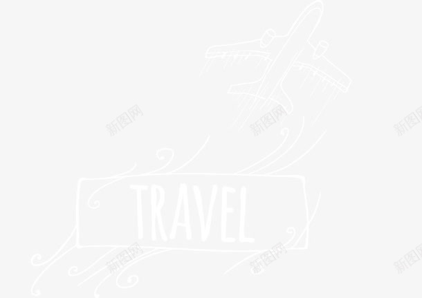 手绘飞机出行png免抠素材_新图网 https://ixintu.com travel 出行 创意 手绘 旅游 白色 飞机