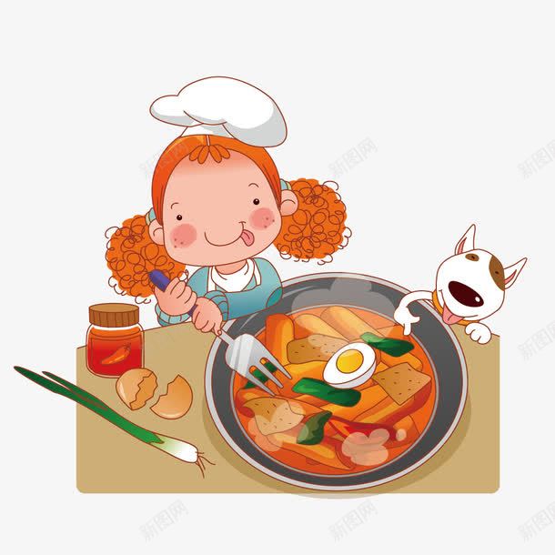 做饭的女孩png免抠素材_新图网 https://ixintu.com 厨艺 美食 食品