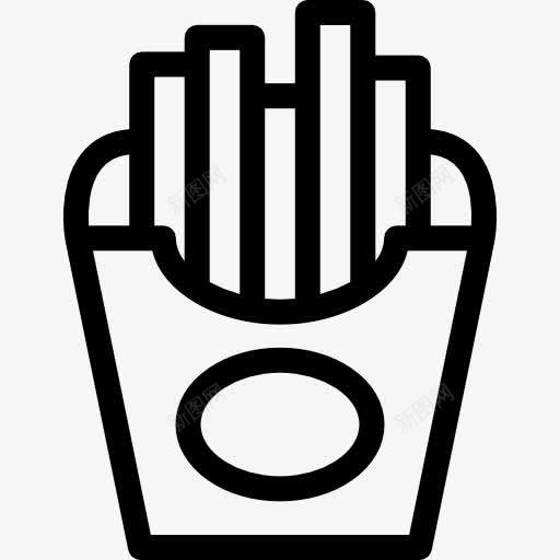 炸薯条的容器内图标png_新图网 https://ixintu.com 不健康的垃圾食品 快餐食品 炸土豆 食品