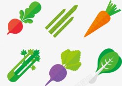 顺序排列的手绘蔬菜素材