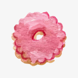 粉色手绘甜甜圈素材