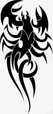 卡通手绘黑色的蝎子图标图标