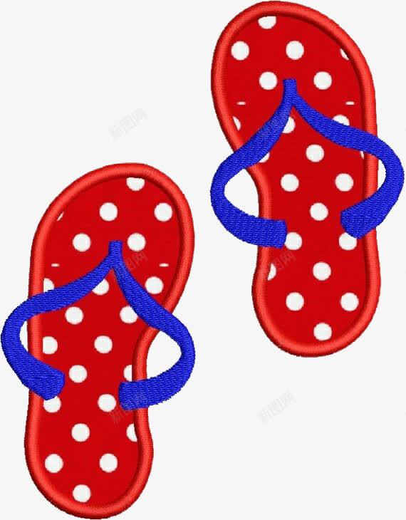 红色凉拖鞋png免抠素材_新图网 https://ixintu.com 凉拖鞋 图案设计 红色 鞋