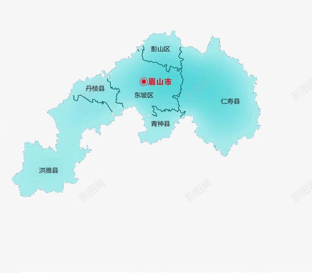 四川眉山市地图png免抠素材_新图网 https://ixintu.com 四川地图 四川省地图 地图 眉山 眉山市地图