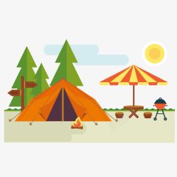 帐篷和树素材