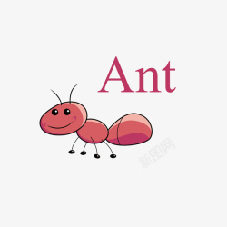 ant红色的蚂蚁矢量图素材