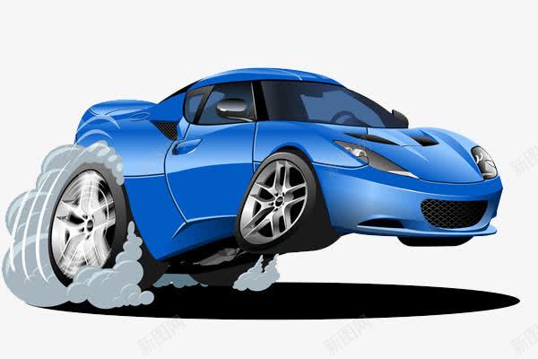 正在加速的跑车png免抠素材_新图网 https://ixintu.com 交通 写实 创意 拟物化 蓝色 跑车