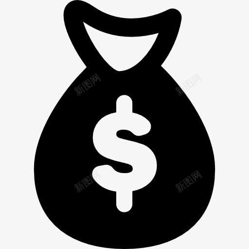 美元符号的钱袋子图标png_新图网 https://ixintu.com 生意 美元 美元符号 货币 金钱 钱袋子